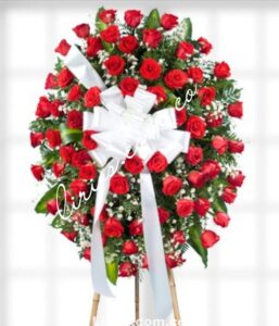 Corona Fúnebre Rosas Rojas