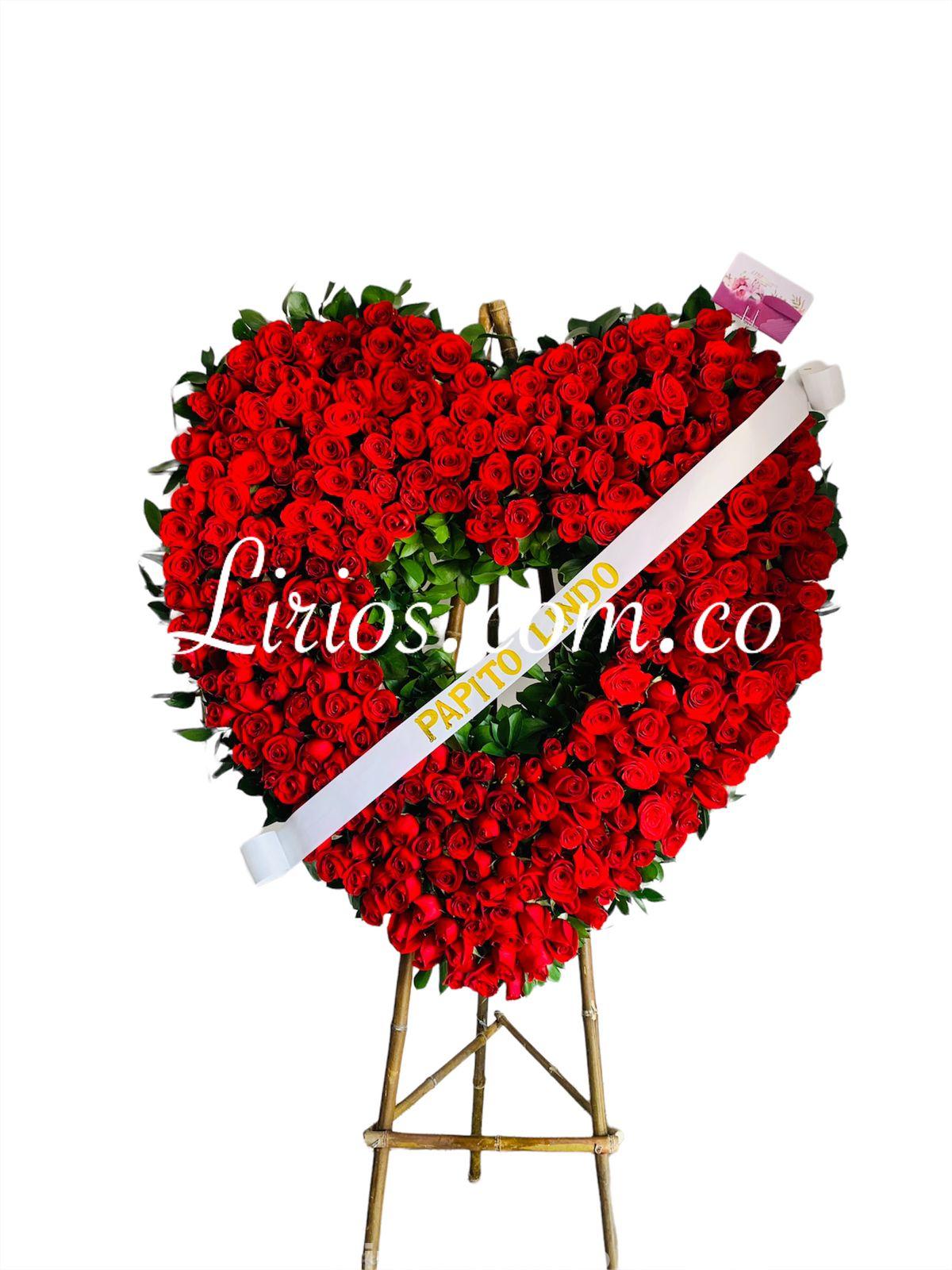 Pedestal Fúnebre Corazón Rojo, ramos funebres coronas funebres flores funeral