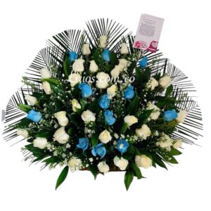 Abanico Funeral Flores Azules
