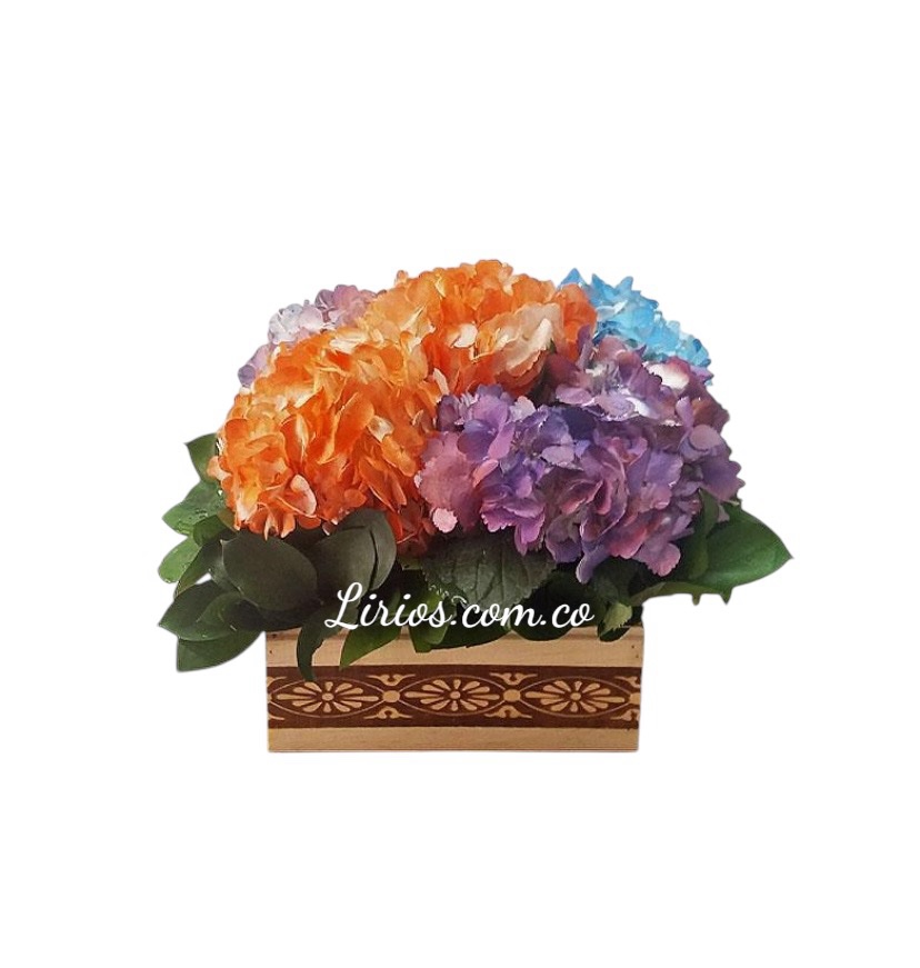 Canasta Romo De Hortensias en cali