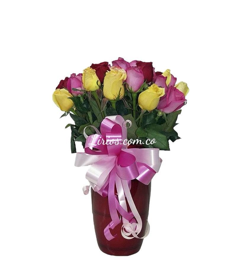 Jarrón surtido flores en cali