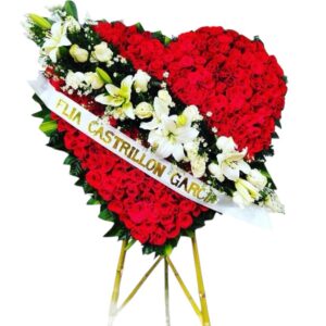 Corona Funeral Tapizada Corazón
